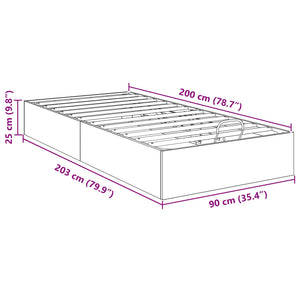 vidaXL Ottoman Bed Frame Artisan Oak 90 x 200 cm Engineered Wood
