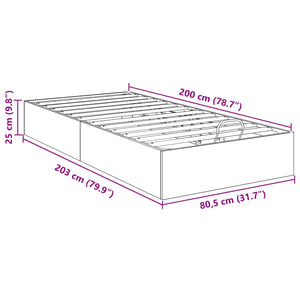 vidaXL Ottoman Bed Frame White 80.5 x 200 cm Engineered Wood
