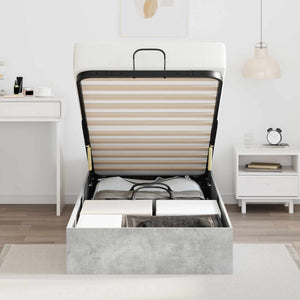 vidaXL Ottoman Bed Frame Concrete Gray 80.5 x 200 cm Engineered Wood