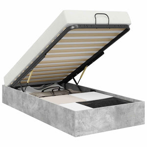 vidaXL Ottoman Bed Frame Concrete Gray 80.5 x 200 cm Engineered Wood