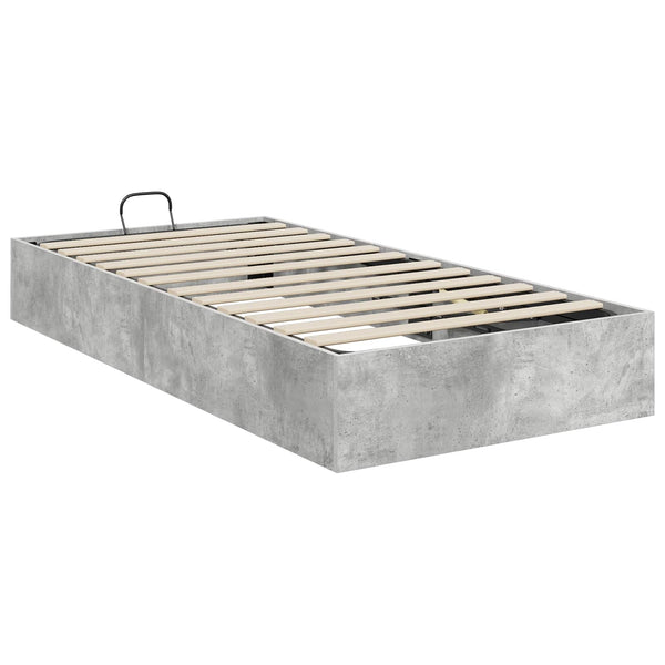 vidaXL Ottoman Bed Frame Concrete Gray 80.5 x 200 cm Engineered Wood