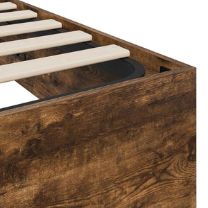 vidaXL Ottoman Bed Frame Smoked Oak 80.5 x 200 cm