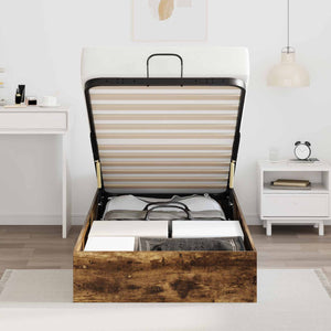 vidaXL Ottoman Bed Frame Smoked Oak 80.5 x 200 cm