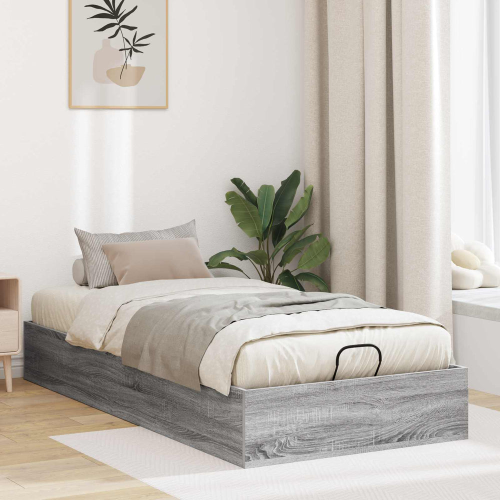 vidaXL Ottoman Bed Frame Gray Sonoma 80.5 x 200 cm Engineered Wood