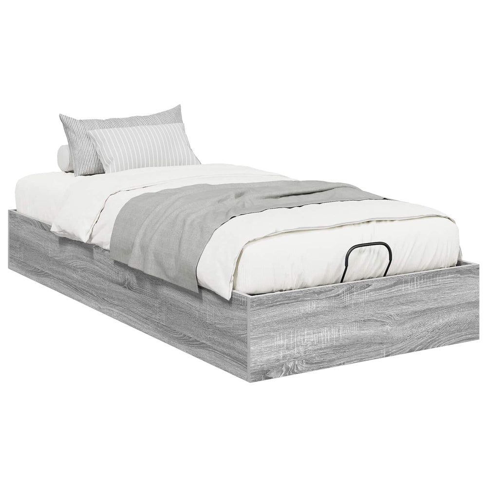 vidaXL Ottoman Bed Frame Gray Sonoma 80.5 x 200 cm Engineered Wood
