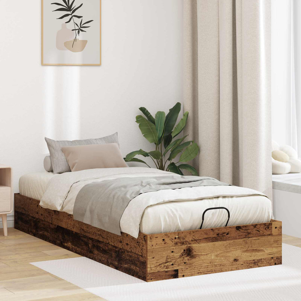vidaXL Ottoman Bed Frame Reclaimed Wood 80.5 x 200 cm Engineered Wood