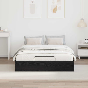 vidaXL Ottoman Bed Frame Black Oak 193 x 140 x 25 cm