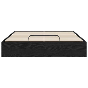 vidaXL Ottoman Bed Frame Black Oak 193 x 140 x 25 cm