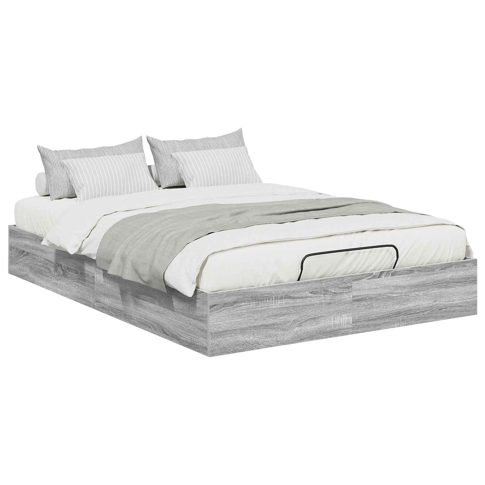 vidaXL Ottoman Bed Frame Grey Sonoma 193 x 140 x 25 cm
