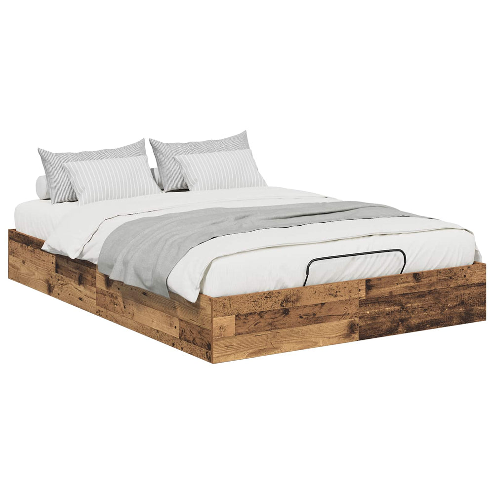 vidaXL Ottoman Bed Frame Reclaimed Wood 193 x 140 x 25 cm Engineered Wood