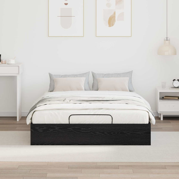 vidaXL Ottoman Bed Frame Black Oak 193 x 135 x 25 cm