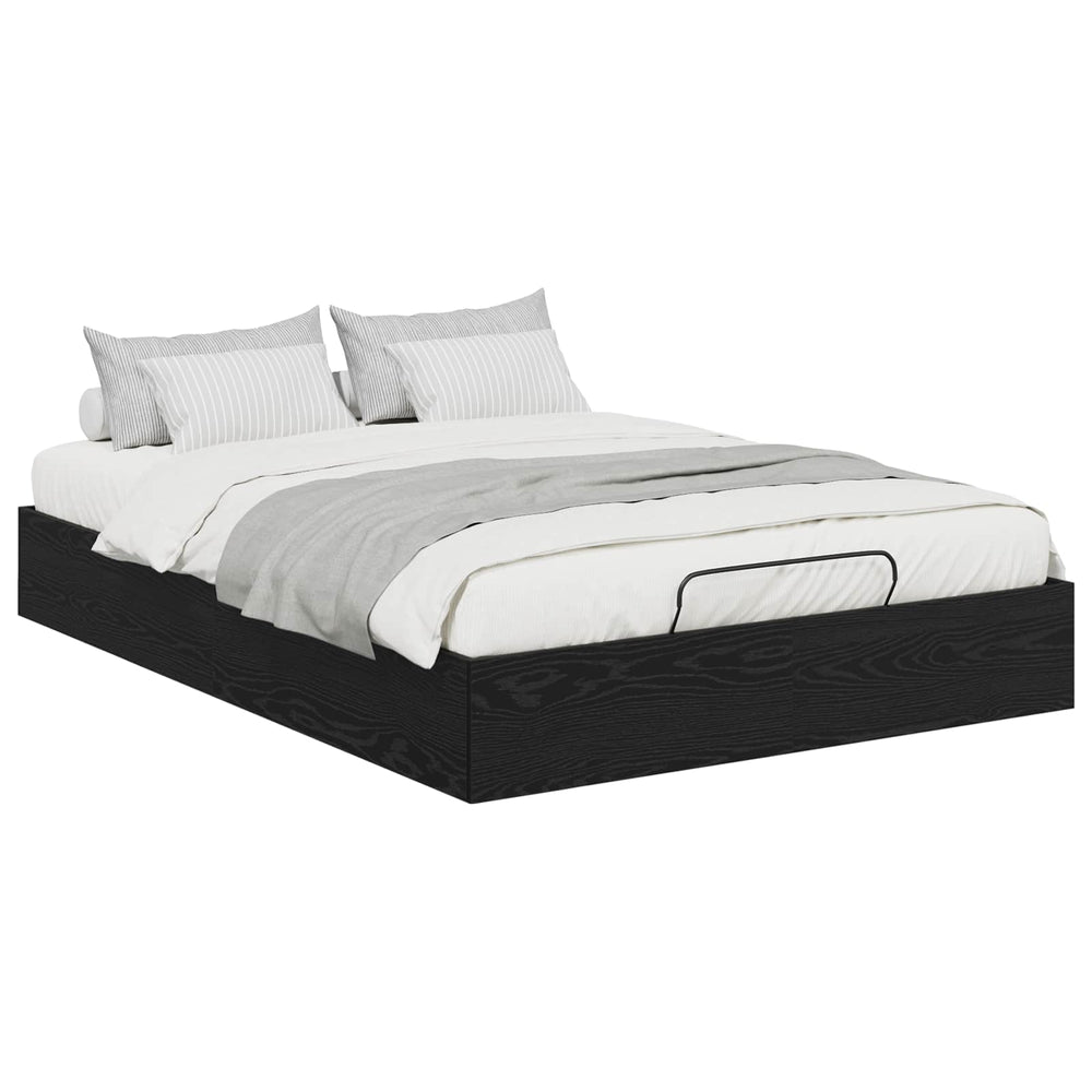 vidaXL Ottoman Bed Frame Black Oak 193 x 120 x 25 cm