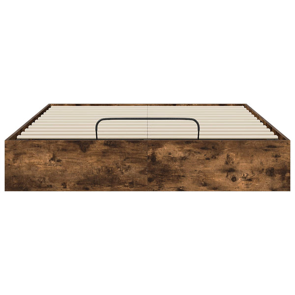 vidaXL Ottoman Bed Frame Smoked Oak 193 x 120 x 25 cm