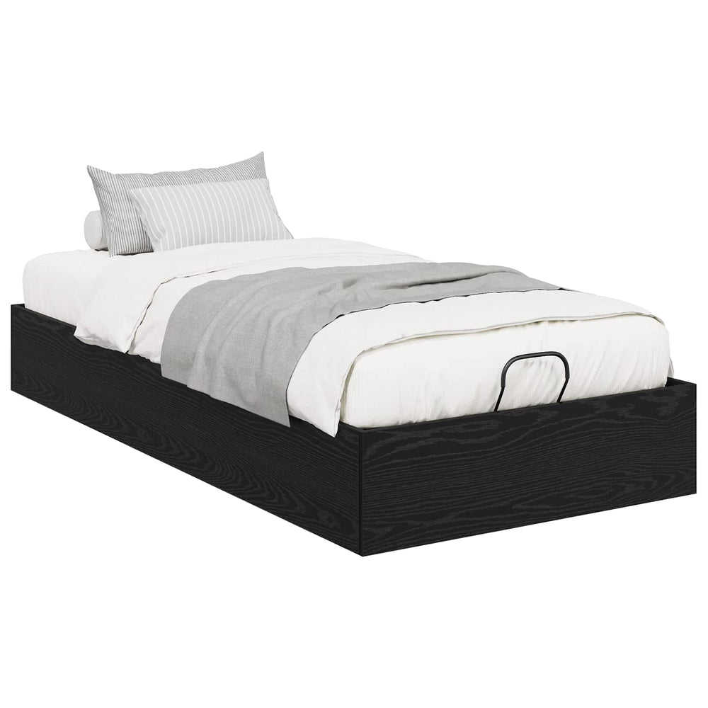 vidaXL Ottoman Bed Frame Black Oak 193 x 90 x 25 cm