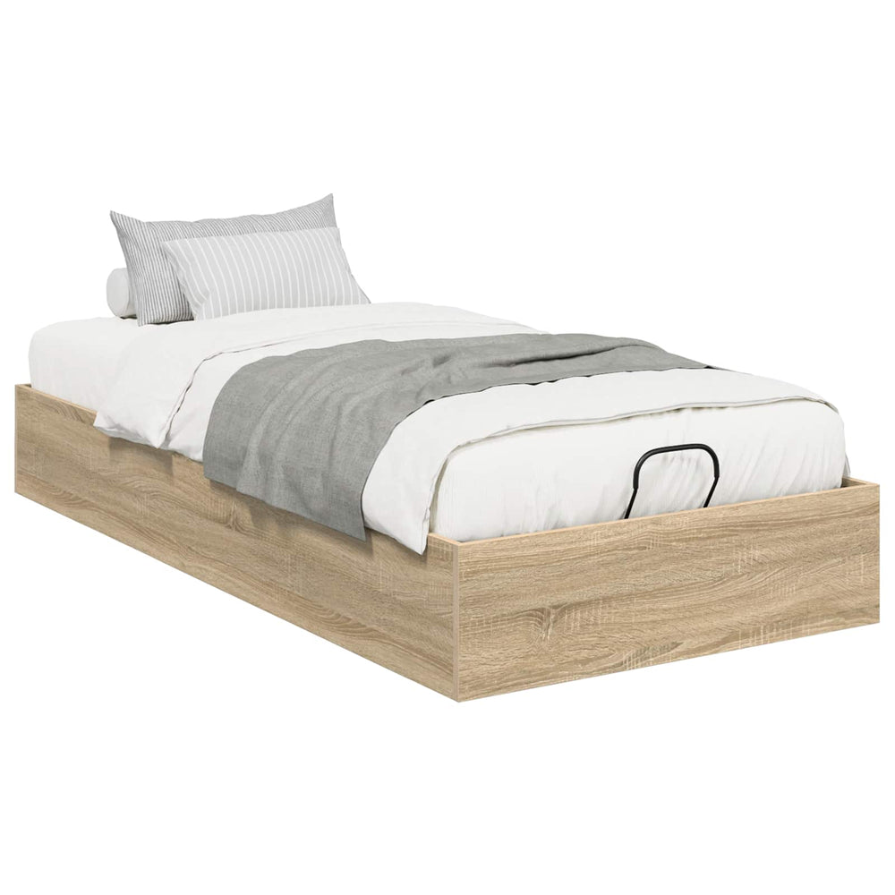 vidaXL Ottoman Bed Frame Sonoma Oak 193 x 90 x 25 cm Engineered Wood