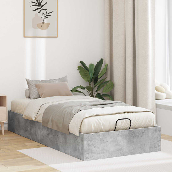vidaXL Ottoman Bed Frame Concrete Grey 90 x 190 cm Engineered Wood