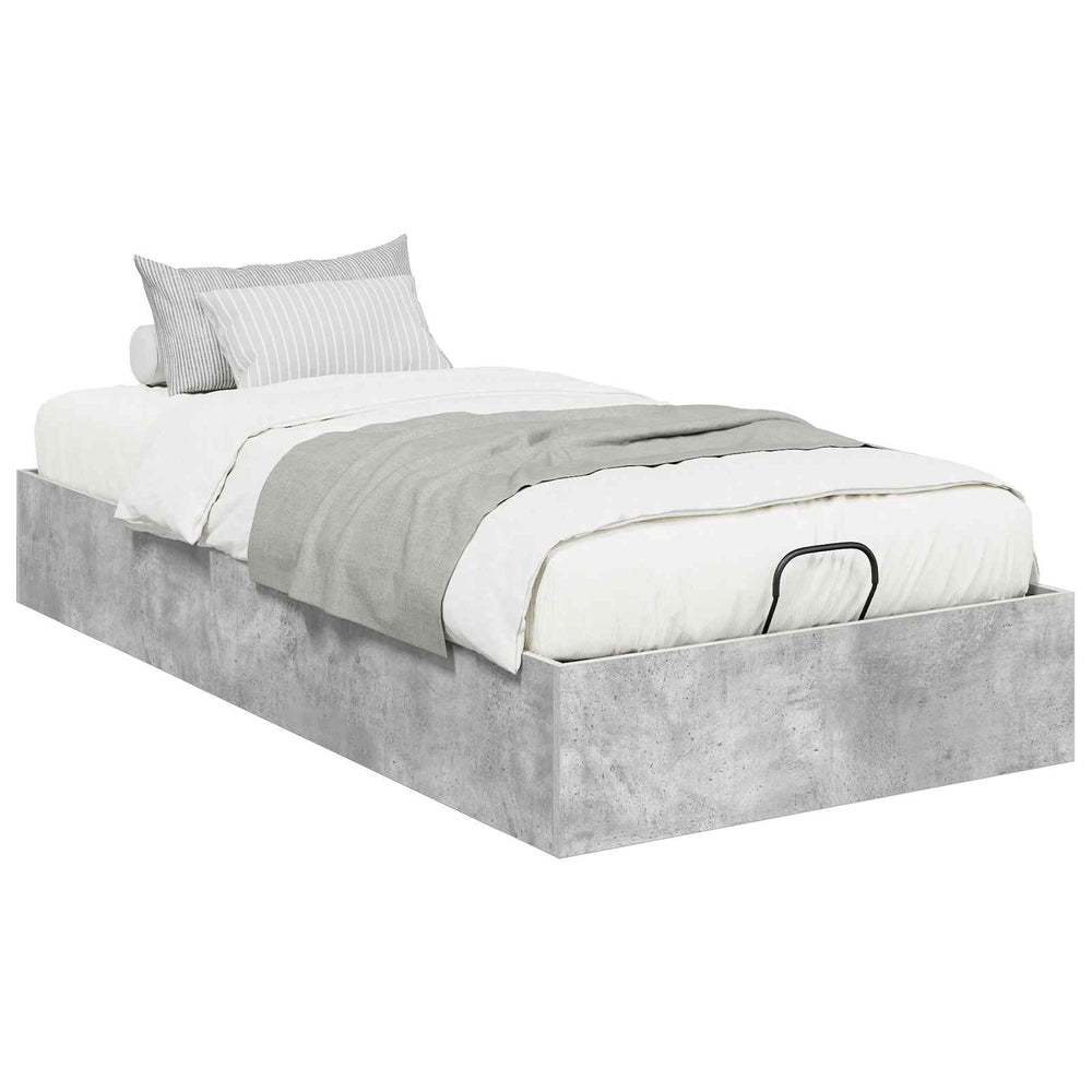 vidaXL Ottoman Bed Frame Concrete Grey 90 x 190 cm Engineered Wood