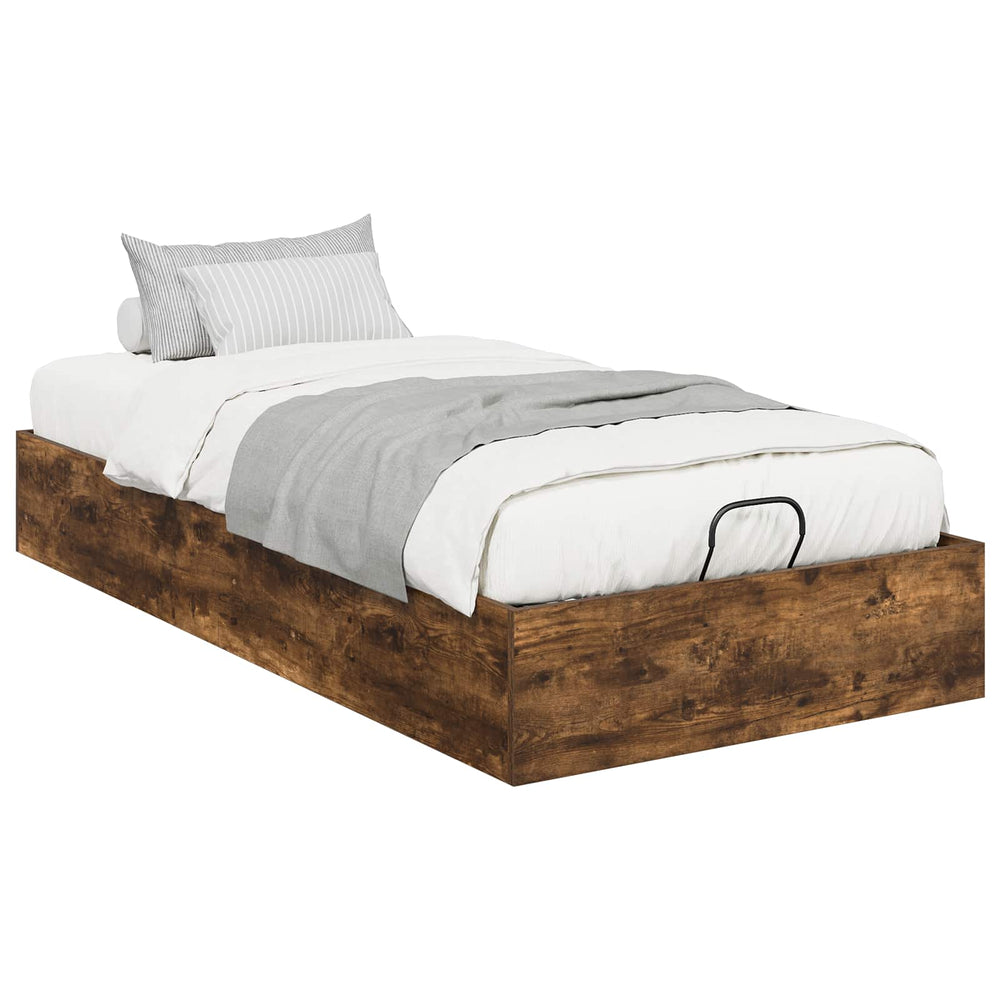 vidaXL Ottoman Bed Frame Smoked Oak 193 x 90 x 25 cm