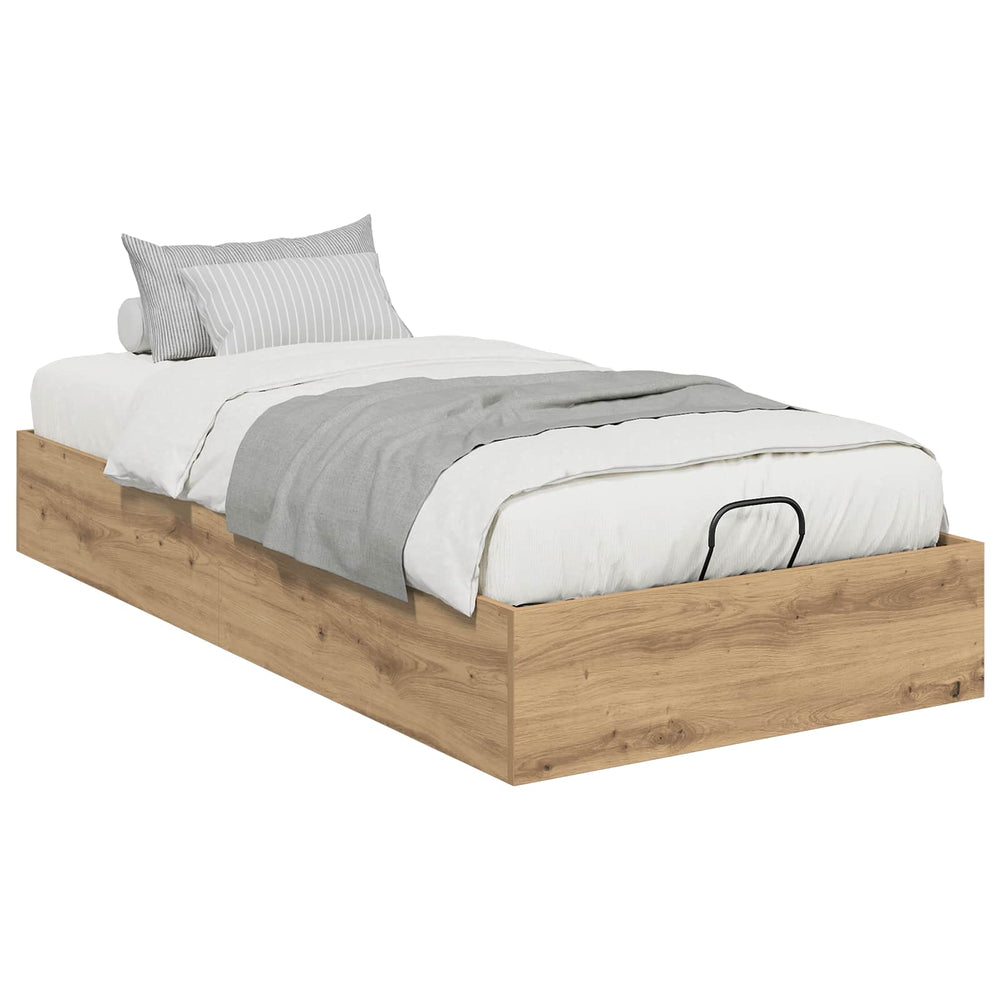 vidaXL Ottoman Bed Frame Artisan Oak 90 x 190 cm Engineered Wood