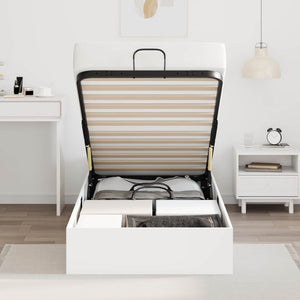 vidaXL Ottoman Bed Frame White 75.5 x 190 cm Engineered Wood