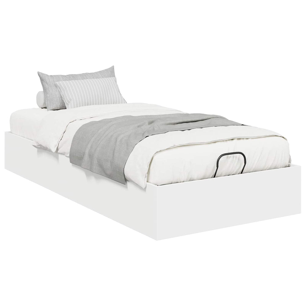vidaXL Ottoman Bed Frame White 75.5 x 190 cm Engineered Wood