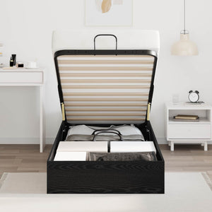 vidaXL Ottoman Bed Frame Black Oak 75.5 x 190 cm Engineered Wood