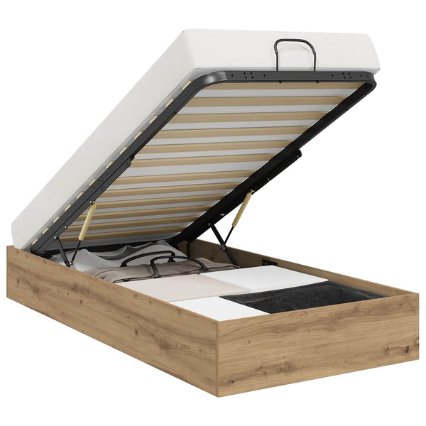 vidaXL Ottoman Bed Frame Artisan Oak 75.5 x 190 cm Engineered Wood