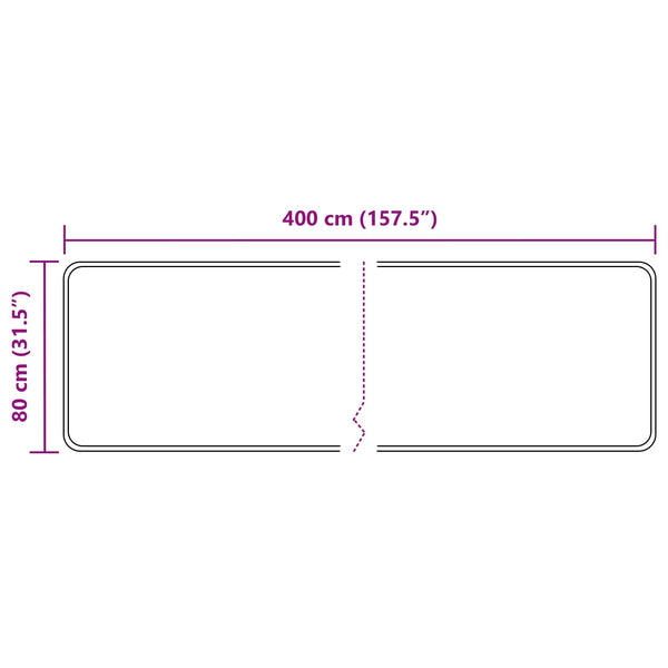 vidaXL Runner MARSA Gray 80 x 400 cm Polyester and PVC