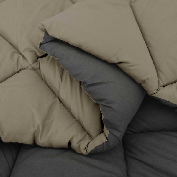 vidaXL Winter Duvet Light Grey and Anthracite 140 x 200 cm Microfiber