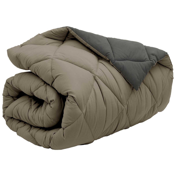 vidaXL Winter Duvet Light Grey and Anthracite 140 x 200 cm Microfiber