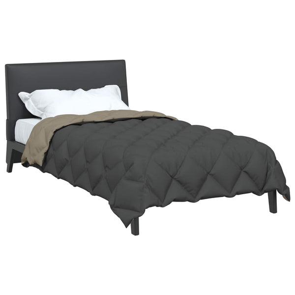 vidaXL Winter Duvet Light Grey and Anthracite 140 x 200 cm Microfiber