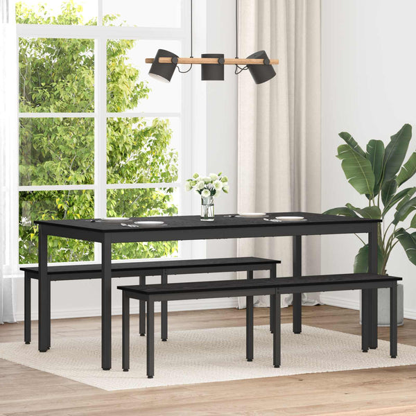 vidaXL Bench Black Oak-Look 160 x 35 x 45 cm Engineered Wood