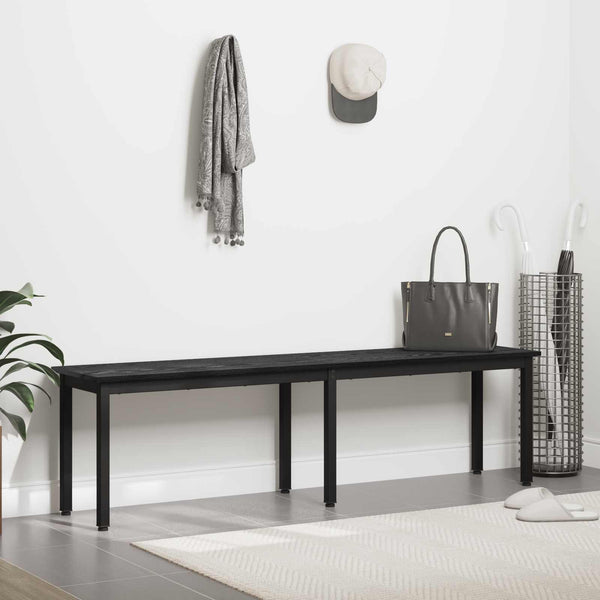 vidaXL Bench Black Oak-Look 160 x 35 x 45 cm Engineered Wood