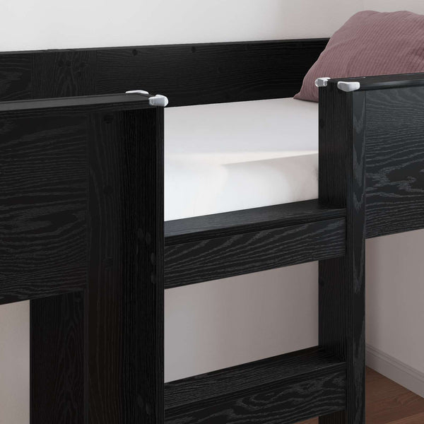 vidaXL Bunk Bed for Kids Black Oak-Look 100 x 200 cm