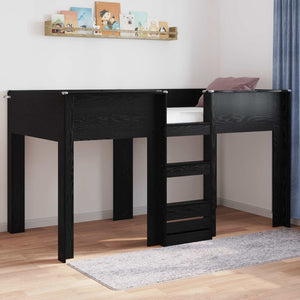 vidaXL Bunk Bed for Kids Black Oak-Look 100 x 200 cm