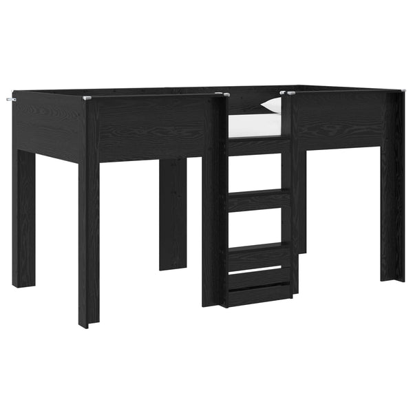 vidaXL Bunk Bed for Kids Black Oak-Look 100 x 200 cm