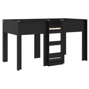 vidaXL Bunk Bed for Kids Black Oak-Look 100 x 200 cm