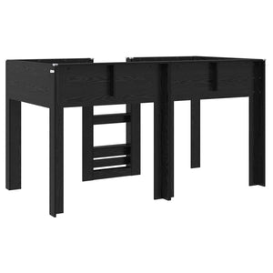 vidaXL Bunk Bed for Kids Black Oak-Look 100 x 200 cm