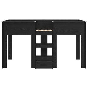 vidaXL Bunk Bed for Kids Black Oak-Look 100 x 200 cm