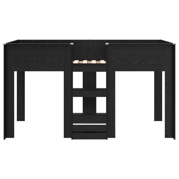 vidaXL Bunk Bed for Kids Black Oak-Look 100 x 200 cm