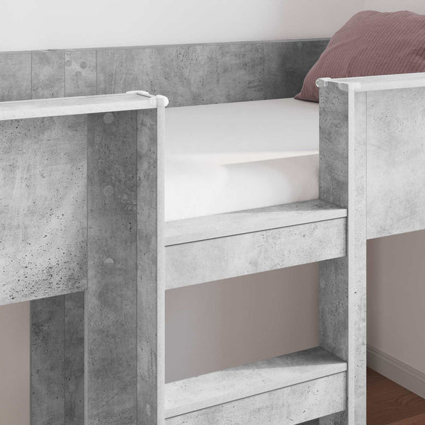 vidaXL Bunk Bed for Kids Concrete Grey 100 x 200 cm Engineered Wood