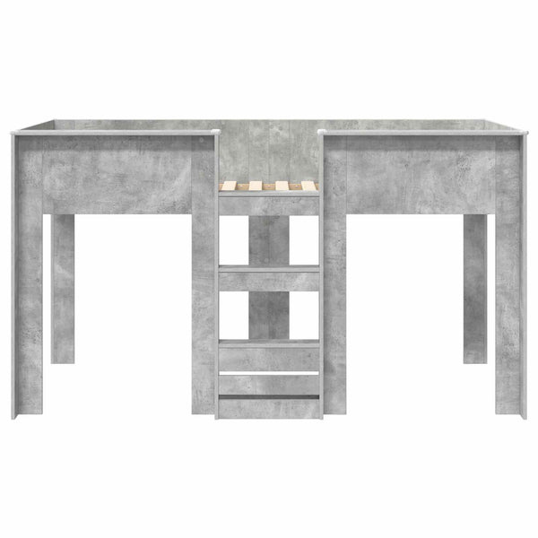 vidaXL Bunk Bed for Kids Concrete Grey 100 x 200 cm Engineered Wood