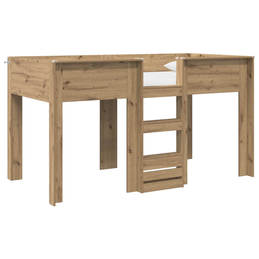 vidaXL Kids Bunk Bed Artisan Oak 100 x 200 cm Engineered Wood