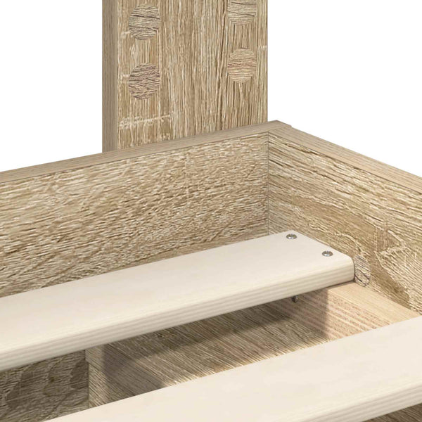 vidaXL Bed Frame Sonoma 200 x 200 cm Solid Pine Wood