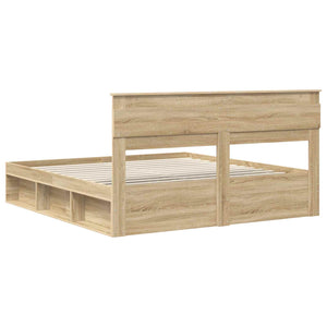 vidaXL Bed Frame Sonoma 200 x 200 cm Solid Pine Wood