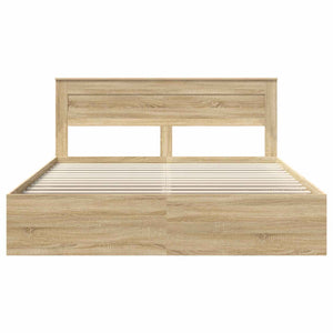 vidaXL Bed Frame Sonoma 200 x 200 cm Solid Pine Wood