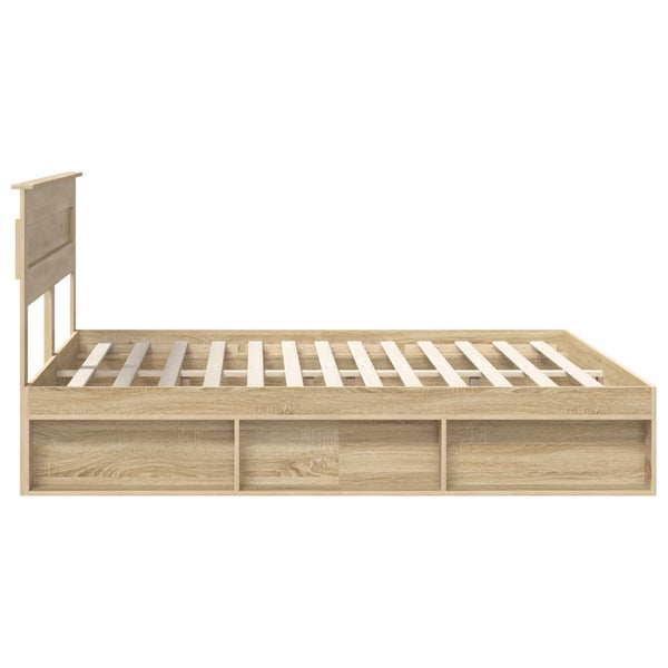 vidaXL Bed Frame Sonoma 200 x 200 cm Solid Pine Wood