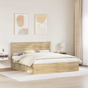 vidaXL Bed Frame Sonoma 180 x 200 cm Solid Pine Wood