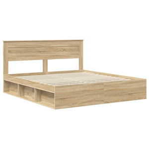 vidaXL Bed Frame Sonoma 180 x 200 cm Solid Pine Wood
