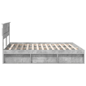 vidaXL Bed Frame with Headboard Concrete 180 x 200 cm Solid Pine Wood